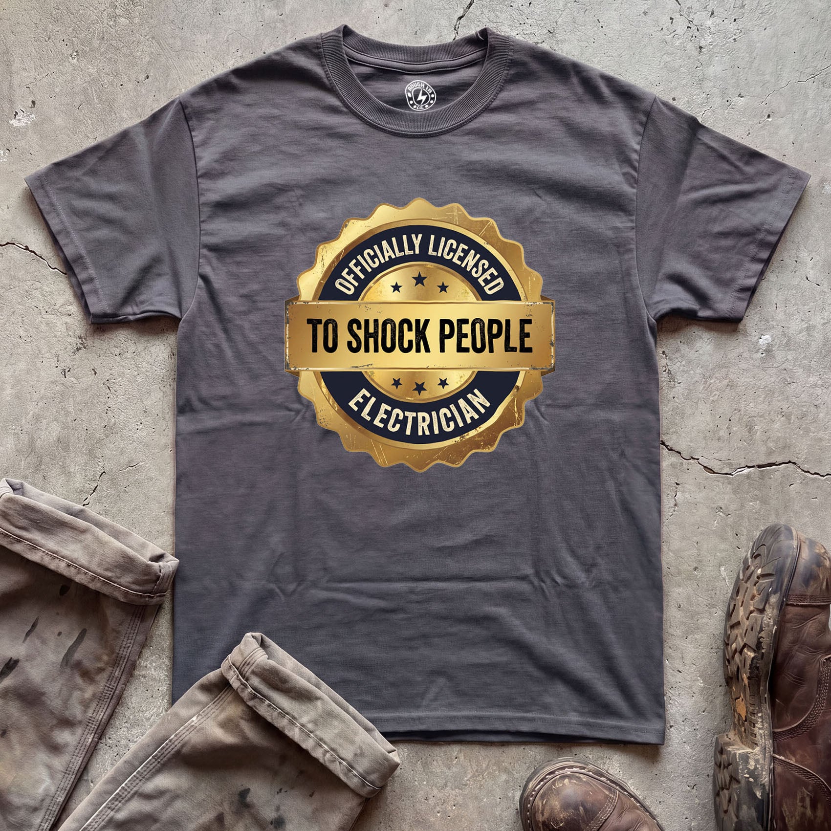 Officially Licensed to Shock People Badge T-Shirt