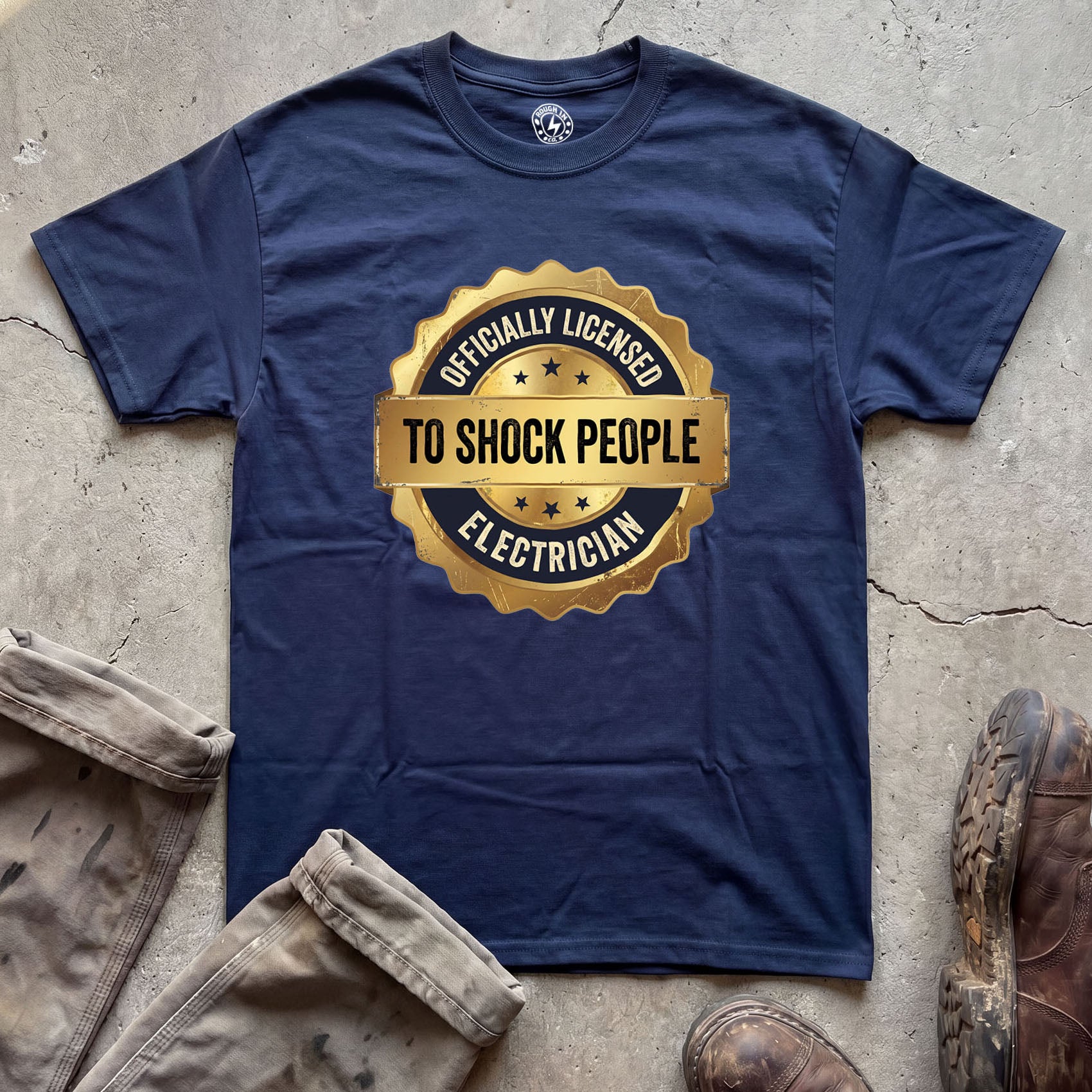 Officially Licensed to Shock People Badge T-Shirt