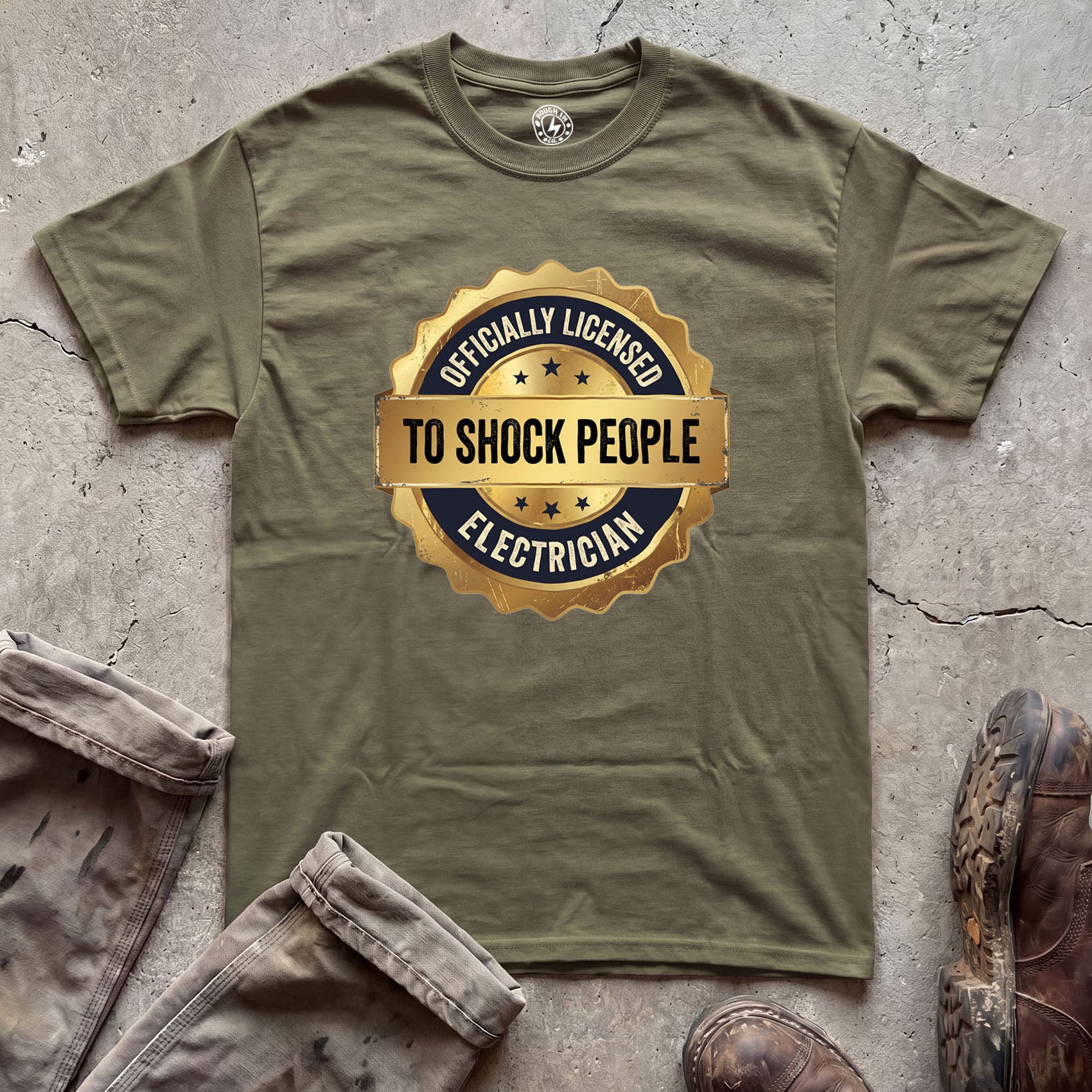 Officially Licensed to Shock People Badge T-Shirt