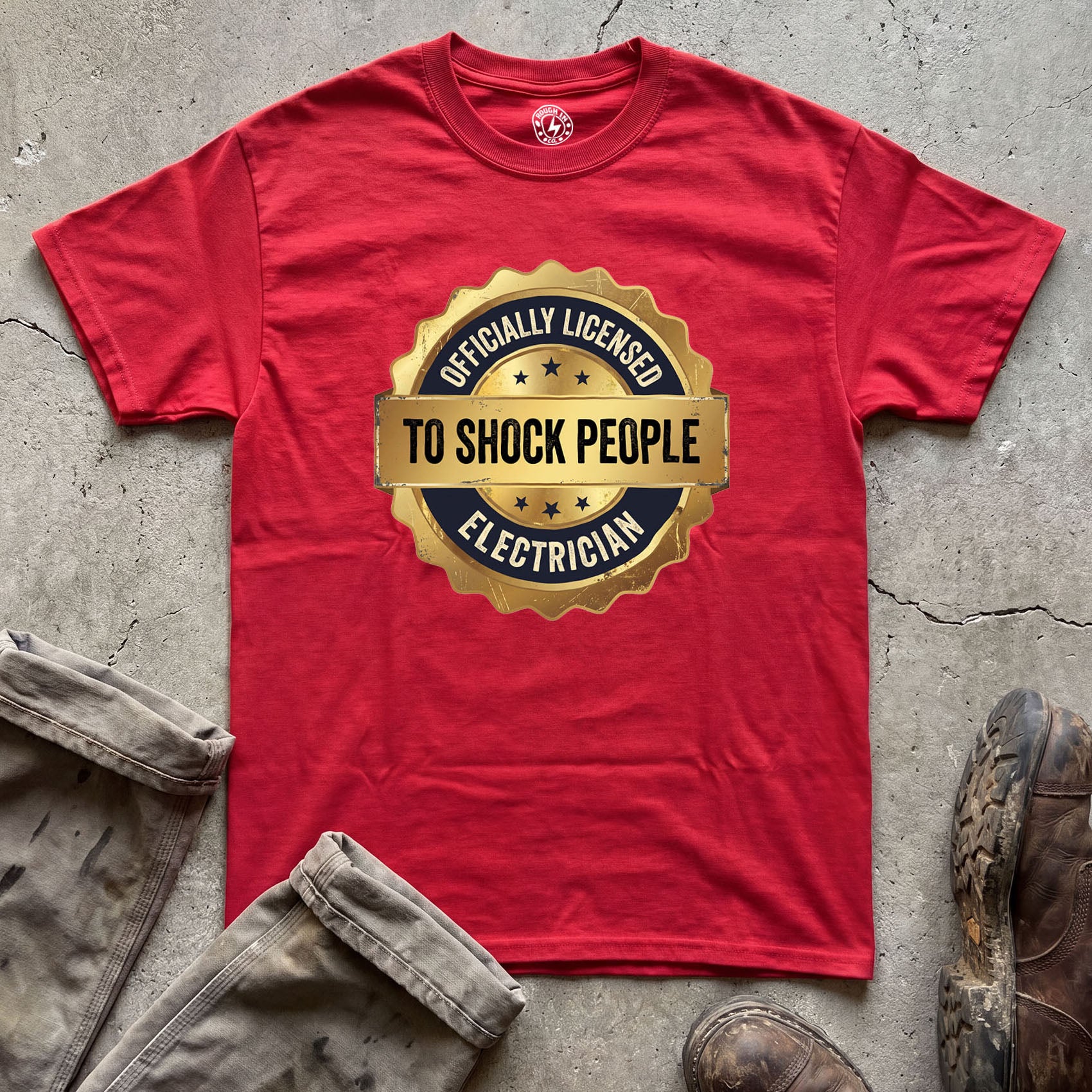 Officially Licensed to Shock People Badge T-Shirt