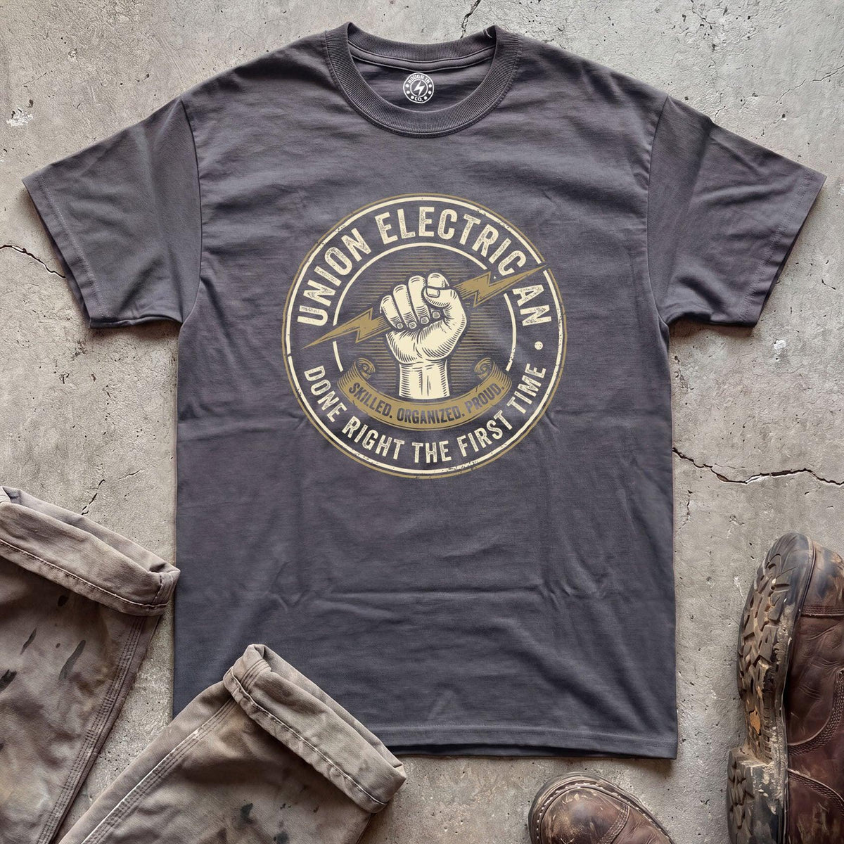 Union Electrician Badge T-Shirt