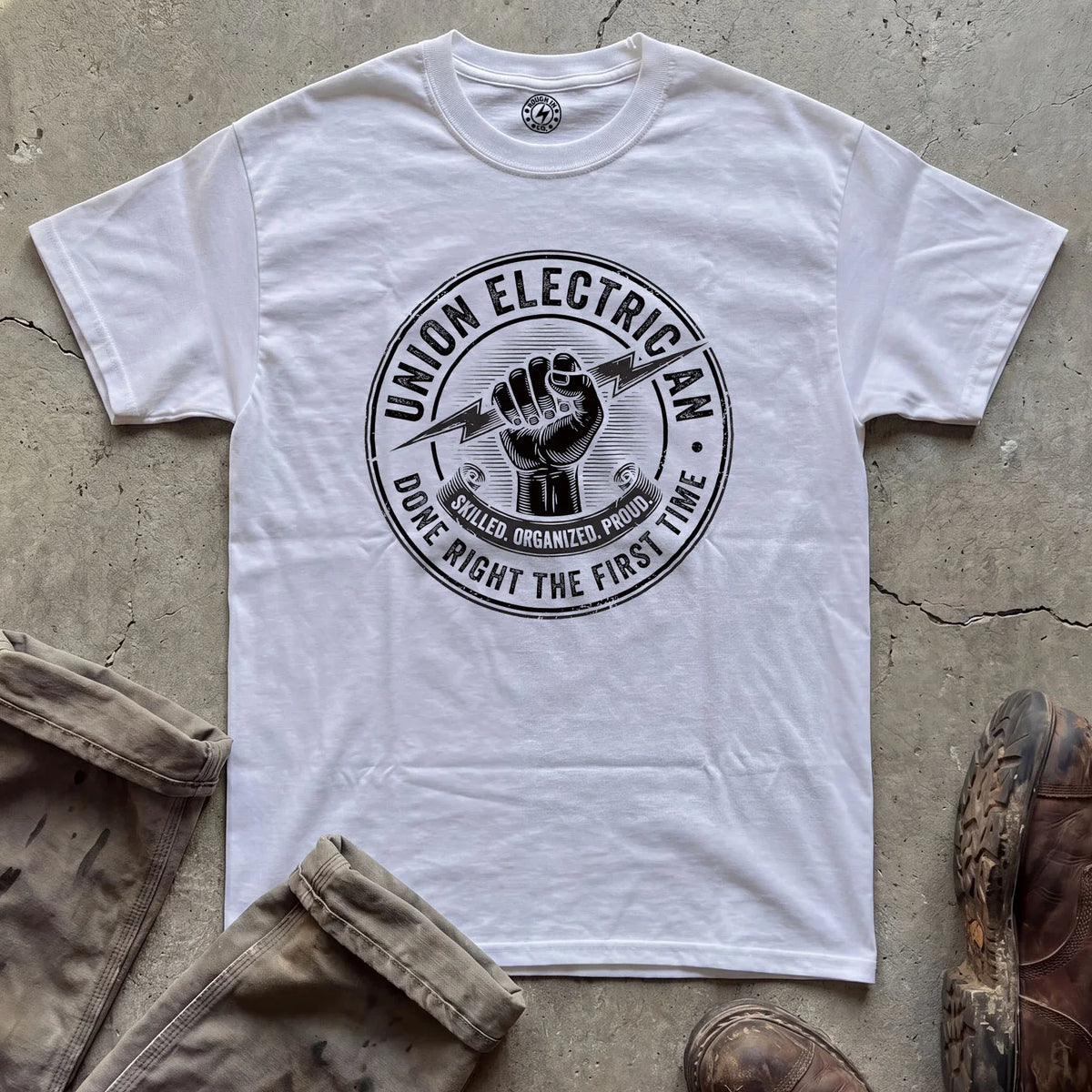 Union Electrician Badge T-Shirt