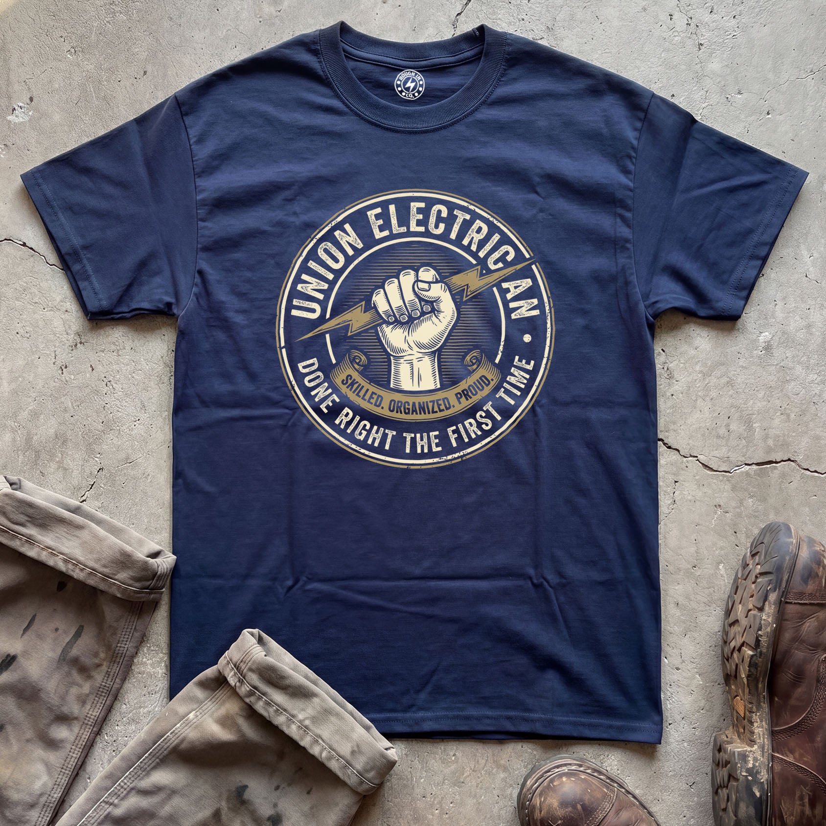 Union Electrician Badge T-Shirt