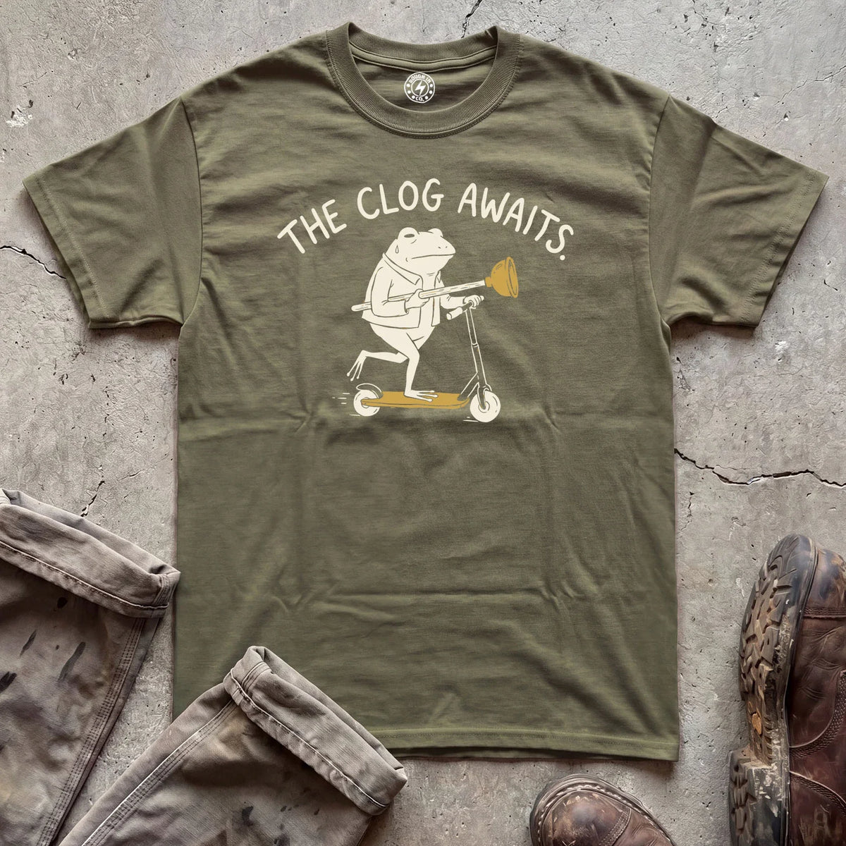 The Clog Awaits Frog Scooter T-Shirt