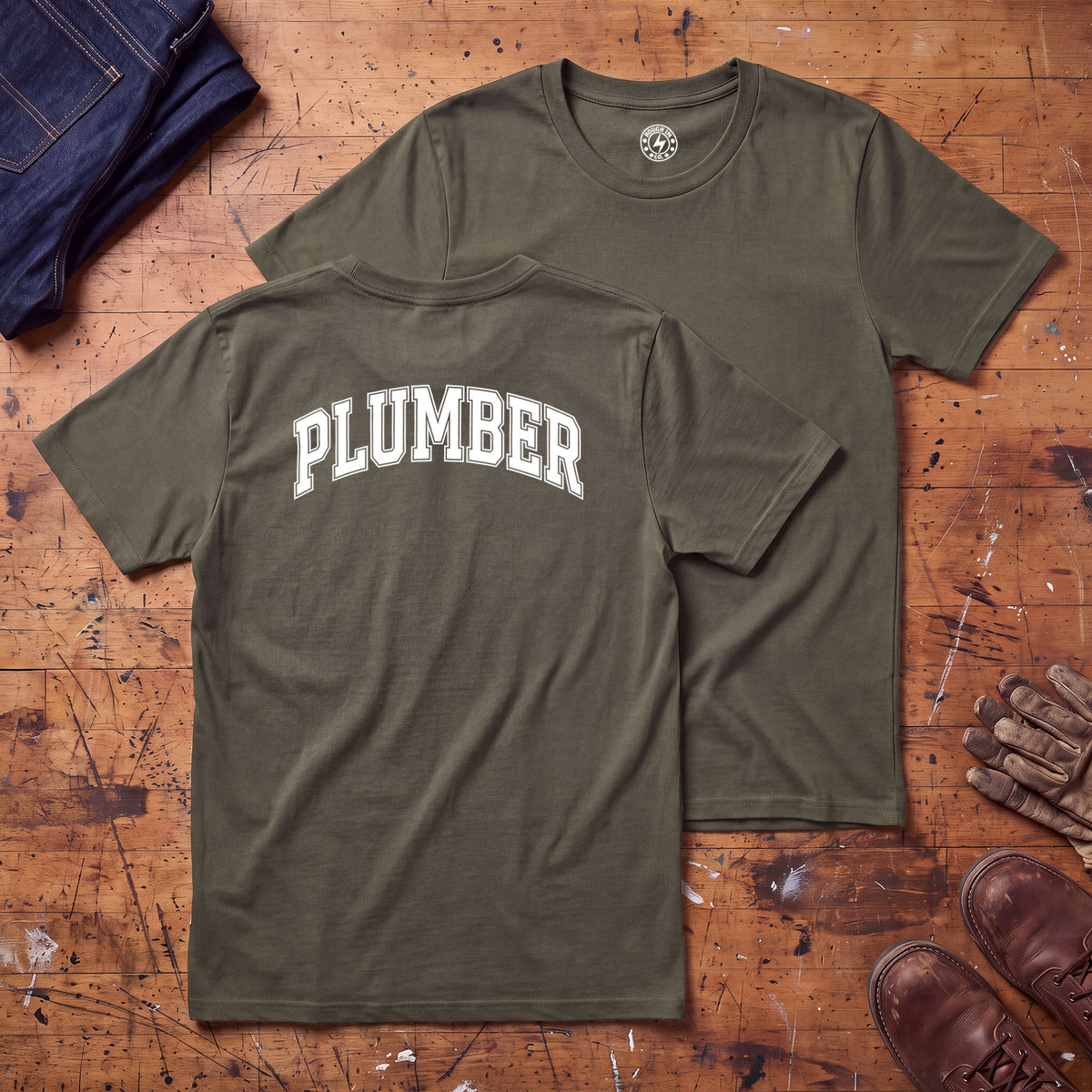 Plumber Varsity T-Shirt - Printed on Back