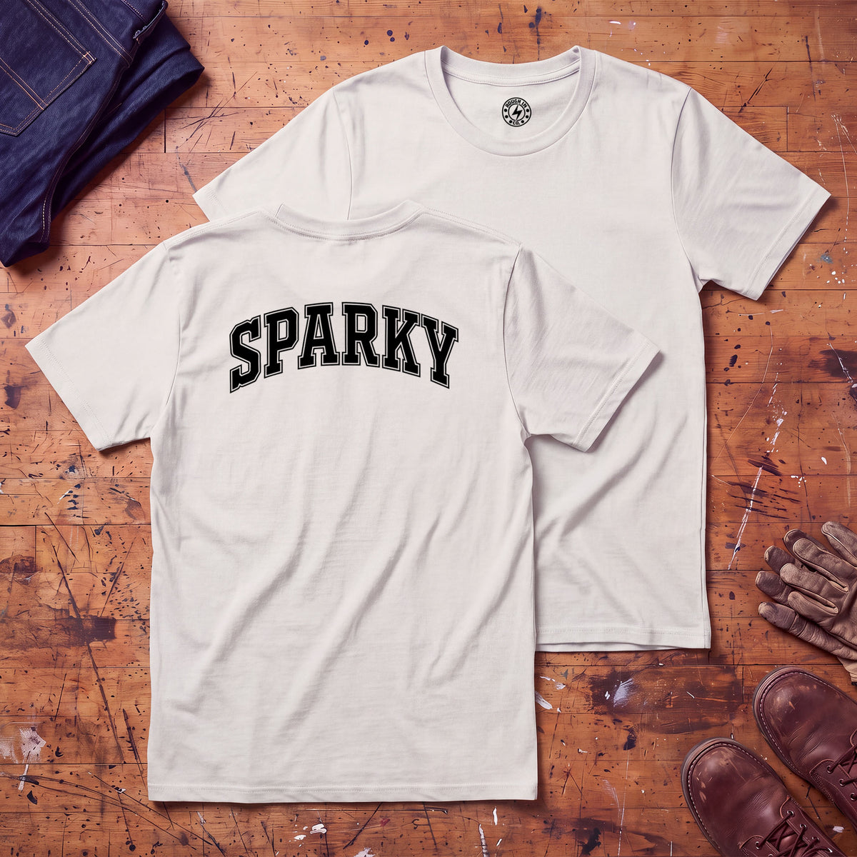 Sparky Varsity T-Shirt - Printed on Back