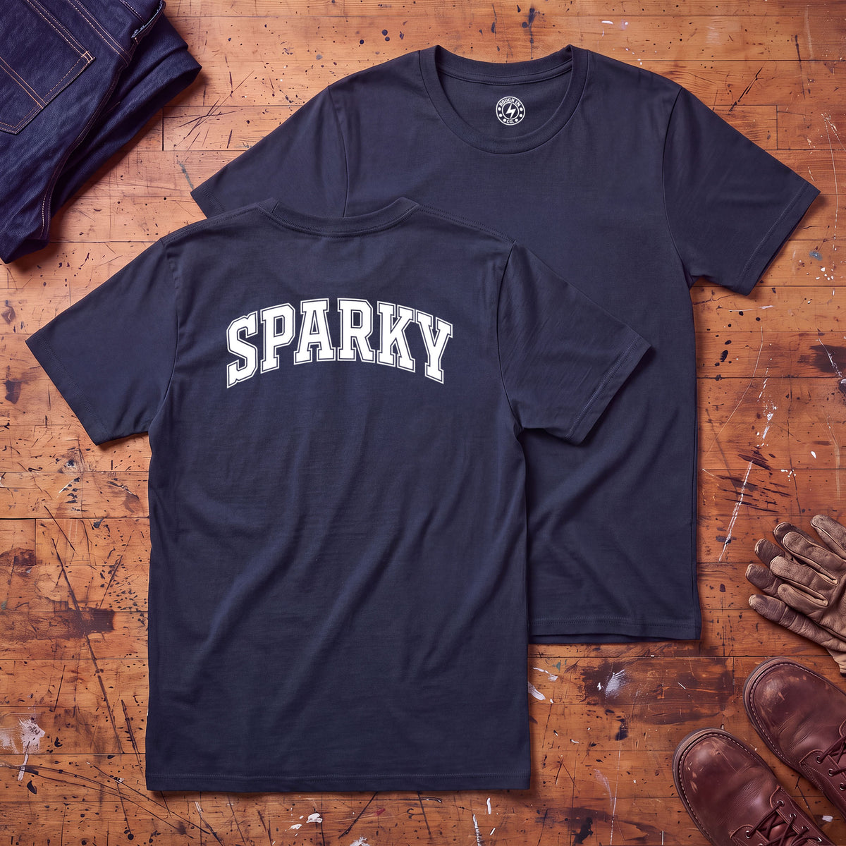 Sparky Varsity T-Shirt - Printed on Back