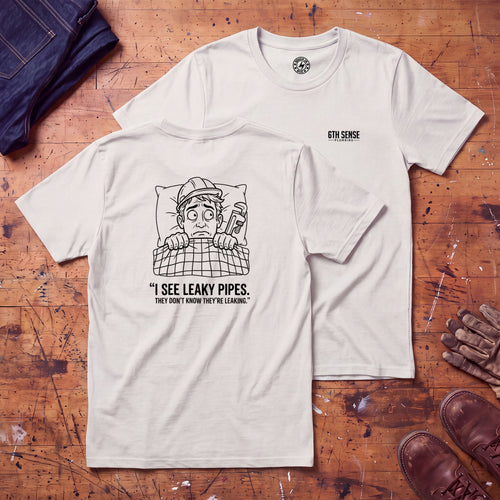 6th Sense Plumbing T-Shirt - Printed on Back