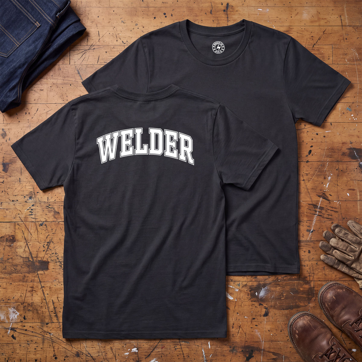 Welder Varsity T-Shirt - Printed on Back
